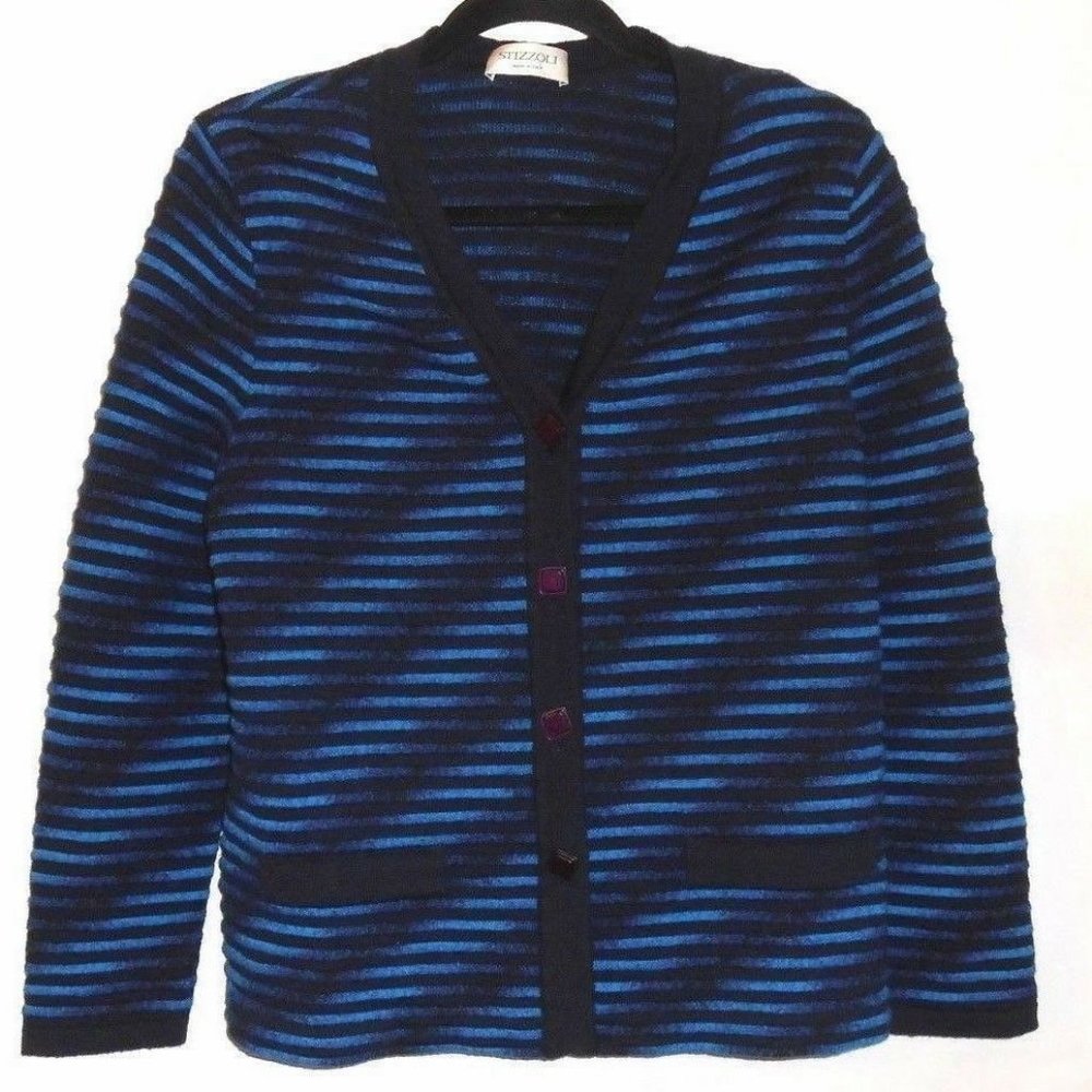 Stizzoli Size Medium Dark Royal Blue Black Sweater